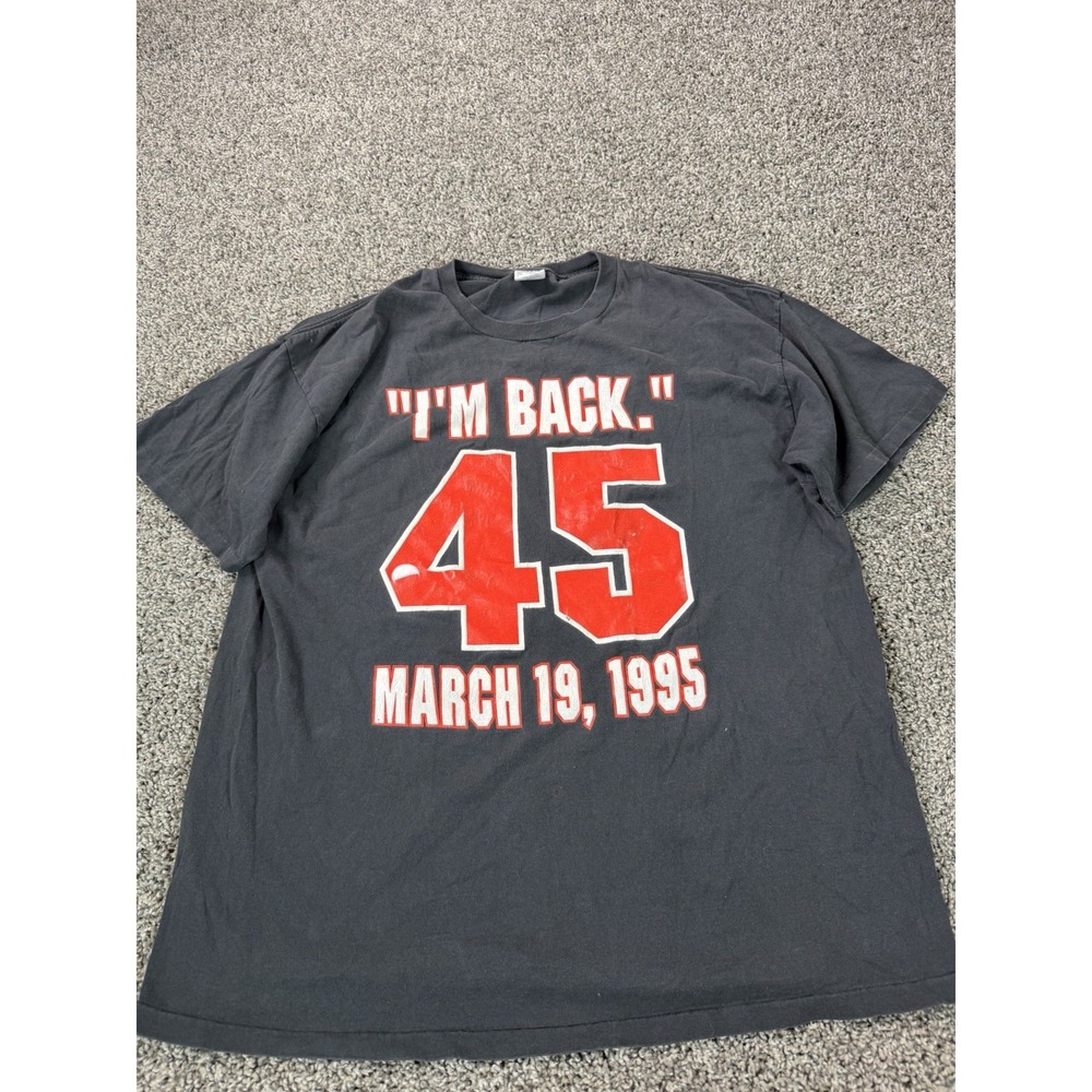 Vintage 1995 Michael Jordan I'm Back T Shirt Men's Size XL Black